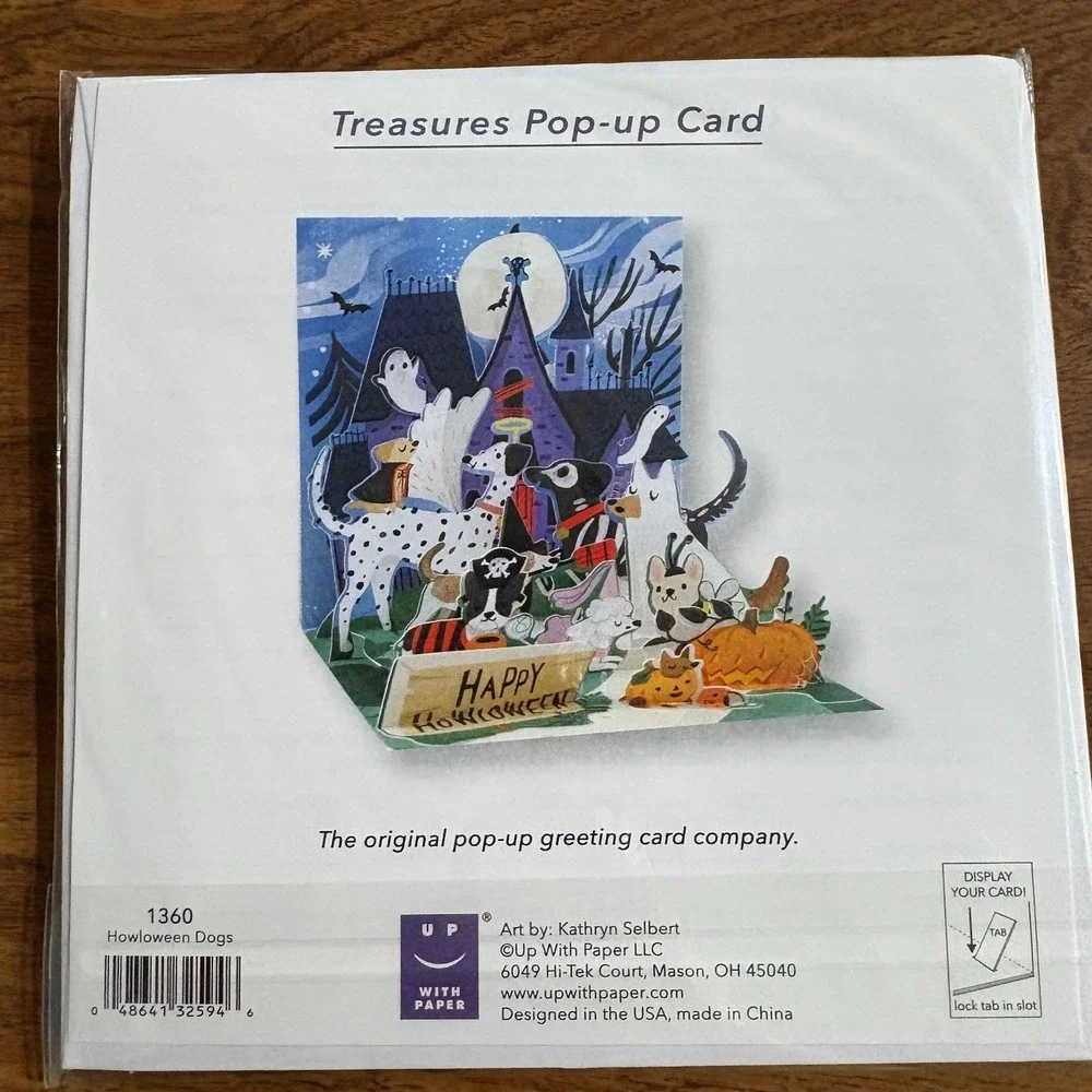 2 Up With Paper Treasures Pop Up Greeting‎ Card Howloween Dogs Halloween Card